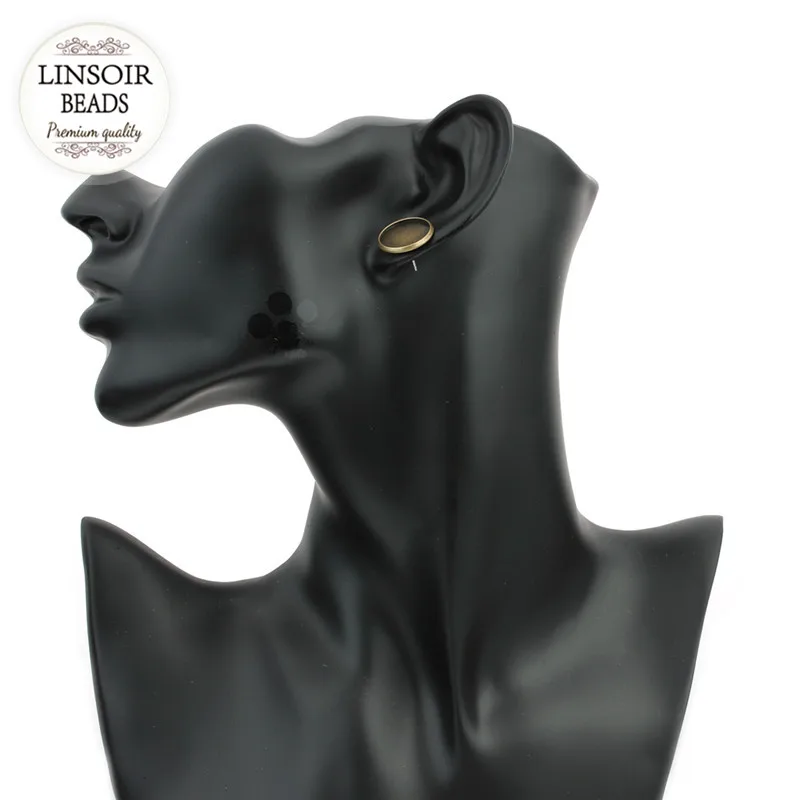 Античные бронзовые/Серебристые медные французские серьги-гвоздики базовые