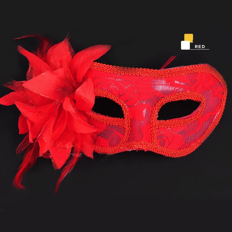 

Masquerade Party Venice Dancing Mask Side Flower Sexy Lace Princess Mask Halloween Cosplay Performance Decoration Accessories