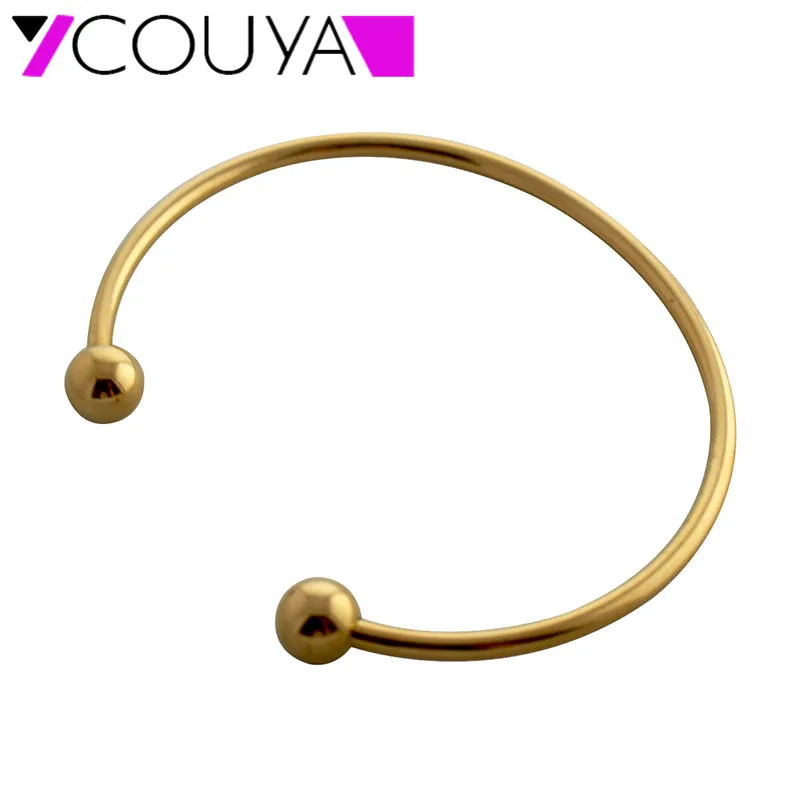 COUYA Newborn bracelets gold color steel bead bracelet jonc argent women carter simple thin fine &amp bangles A10055 | Украшения и