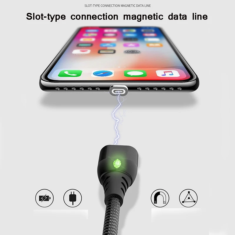 3 в 1 Магнитный зарядный кабель адаптер USB Type C телефонные кабели для iPhone Samsung Type-c