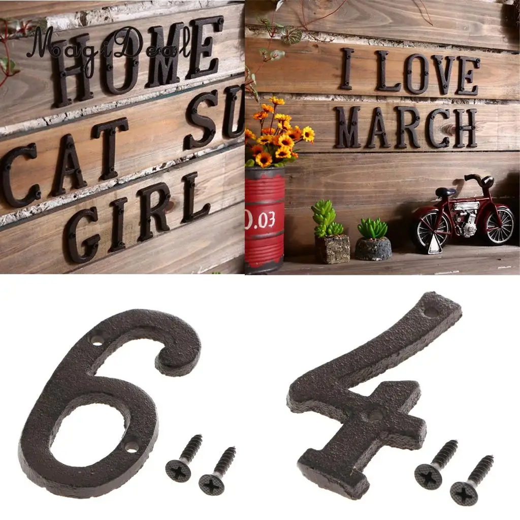 2 шт. деревенский дом офисная дверь табличка адрес арабский цифра знак 4 6|Наклейки