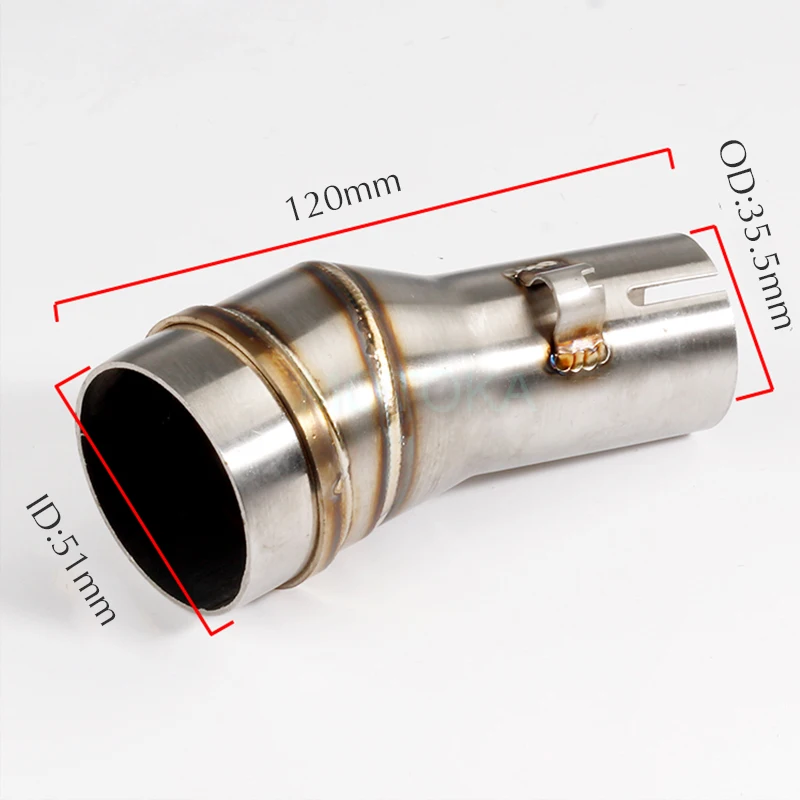 

Motorcycle Modified Exhaust Pipe System 35mm to 51mm Middle Link Pipe Adapter Muffler Convertor Slip on Welding Interface Joint