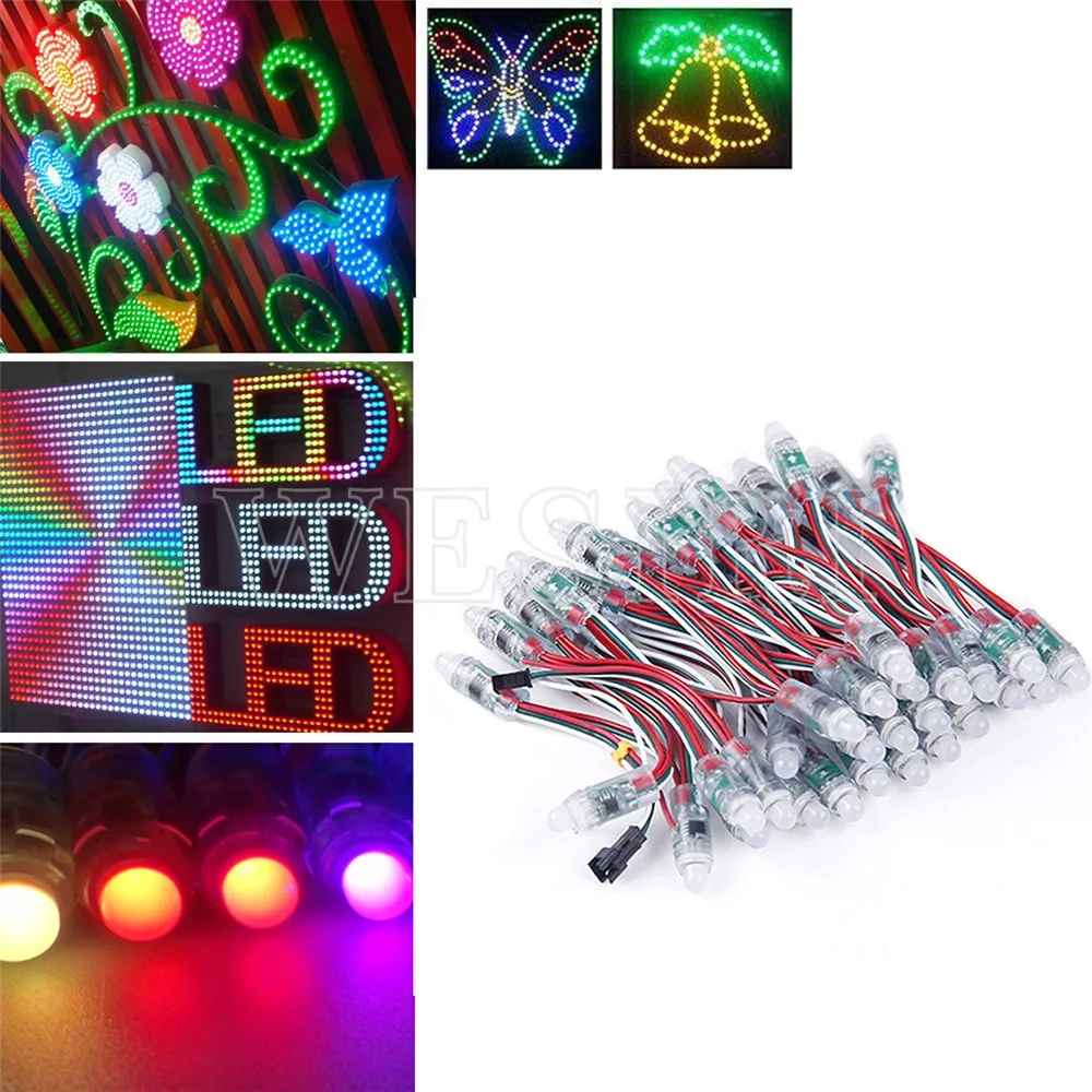 50 шт./Лот 12 мм WS2811 2811 IC RGB СВЕТОДИОДНЫЕ пиксельные модульные гирлянды IP68 5 В для