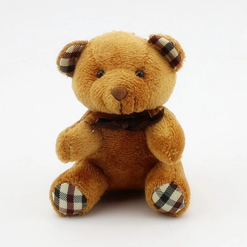 Cute Cartoon Animal Teddy Bear Toy Plush Doll Keychain Small Pompom Pendant Keyring Women Bag Charms Key Chain Trinket | Украшения и