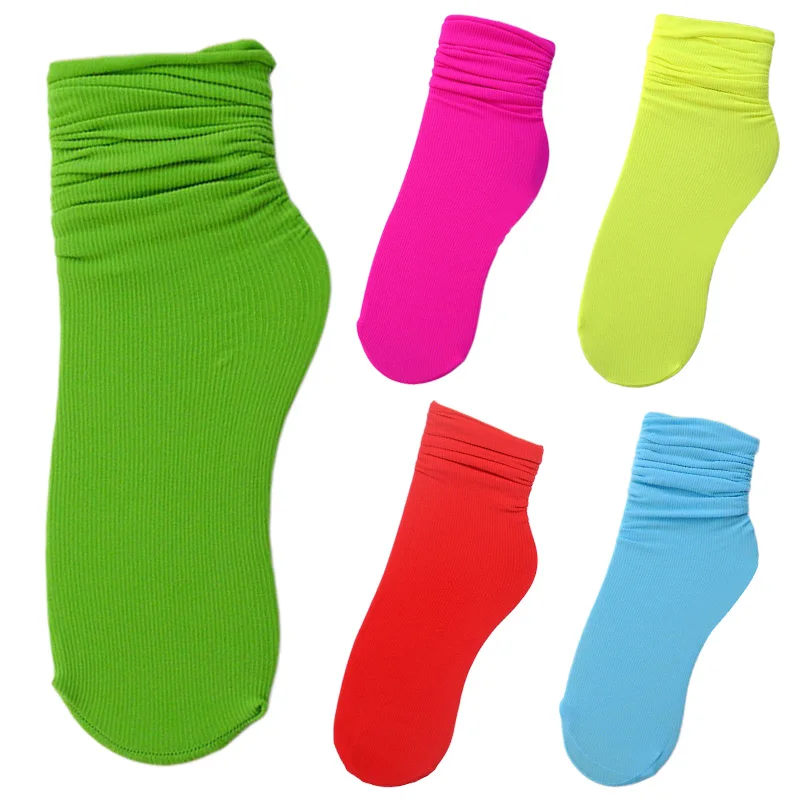 5 pairs Неоновые носки для женщин модная уличная одежда Harajuku Calcetines яркие цвета милые носки корейский стиль женские носки желтый оранжевый - Цвет: 5 pairs