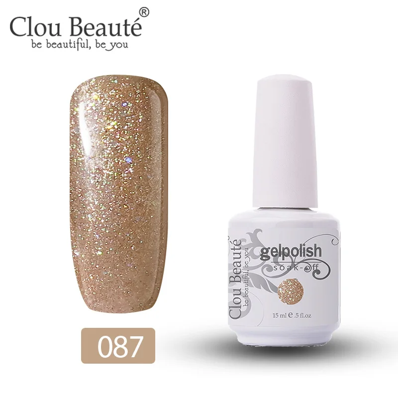 087 Clou Beaute Гель-лак для ногтей 15 мл основа и верхнее покрытие Гель-лак для ногтей полуперманентный лак впитывающий прозрачный праймер для ногтей - Цвет: 087