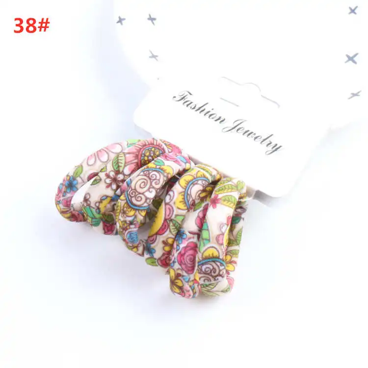 style 38 6 шт./комплект, милые эластичные резинки для волос для девочек, трикотажные резинки для волос, резинка для волос, резинки для волос - Цвет: style 38