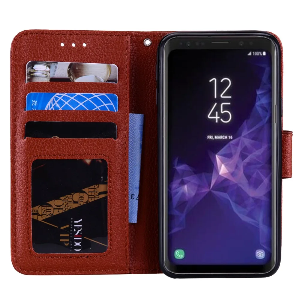 Кожаный флип-чехол для samsung Galaxy A6 A8 плюс J4 J6 A3 A5 J3 J5 J7 S3 S4 S5 S6 S7 край S8 S9 Бумажник Чехол-держатель для телефона