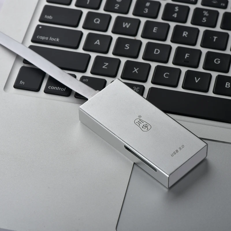 Металлический многофункциональный кардридер для 3 мобильных камер SLR TF/SD/CF карт