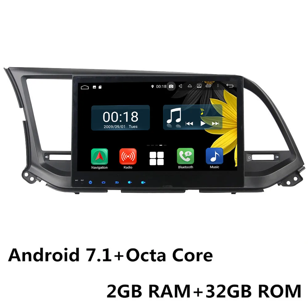 Android 7.1 x 8Core 10," ips Восьмиядерный 4G Android 8,1 4 Гб ОЗУ 64 Гб ПЗУ BT автомобильный dvd-плеер радио gps ГЛОНАСС навигация для hyundai Elantra - Цвет: Android 7.1 x 8Core