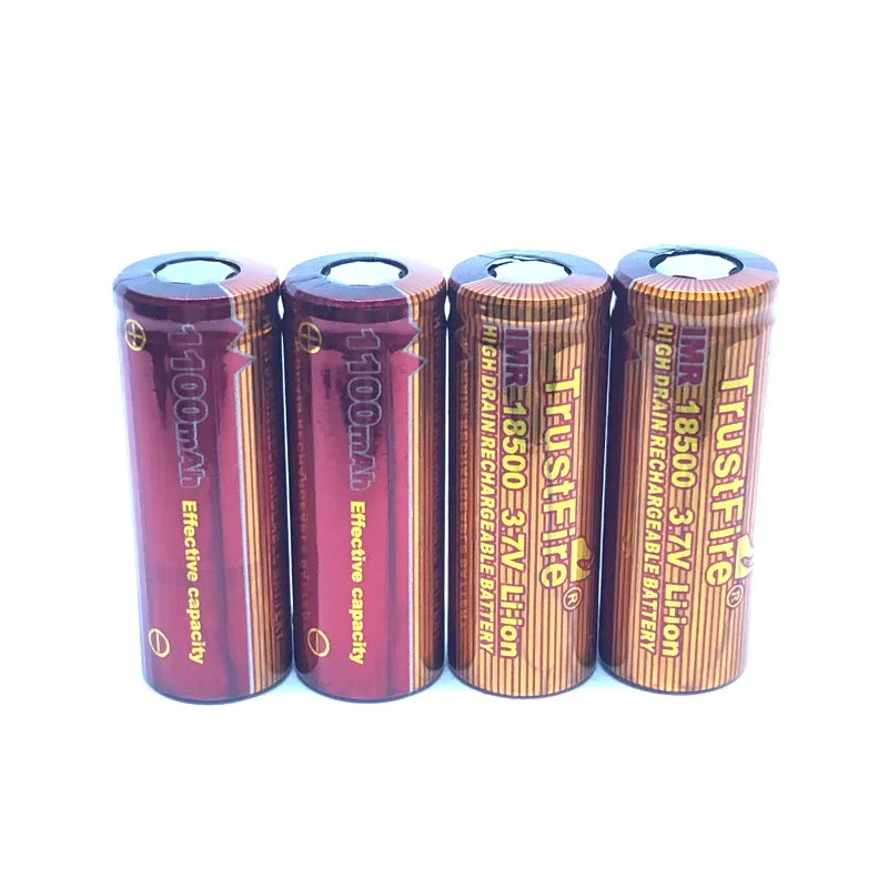 

12pcs/lot Trustfire IMR 18500 3.7V 1100mAh High Drain Rechargeable Li-ion Battery High Magnification 10A Lithium Batteries