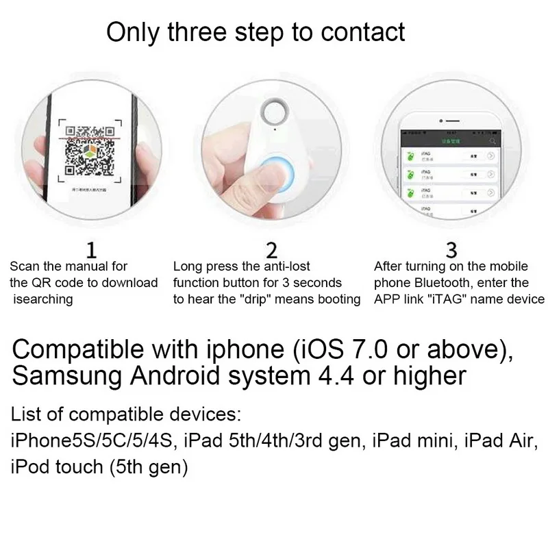 Mini Smart Bluetooth GPS Tracker Locator Alarm Wallet Finder Key Keychain Pet Child Carphon phone Anti Lost Remind | Дом и сад