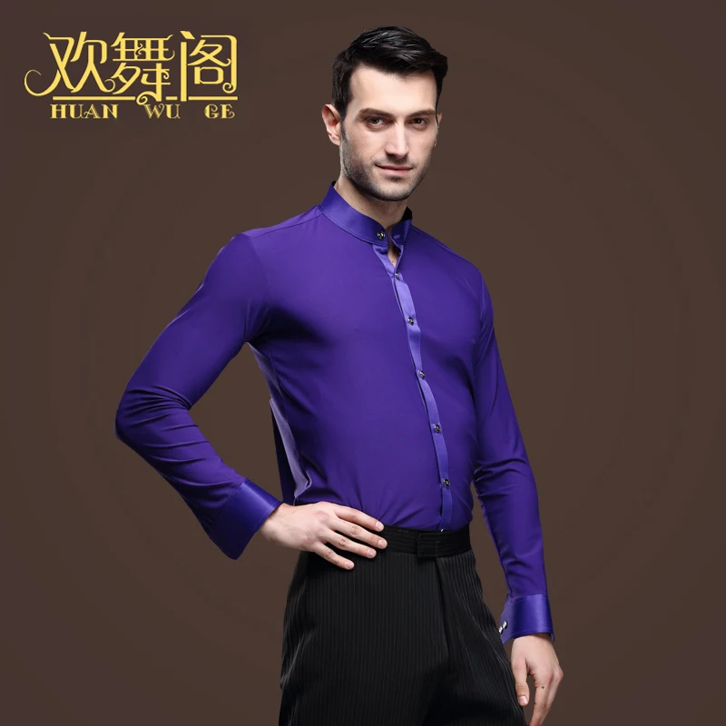 Мир моды 2018 для взрослых мужчин с длинным рукавом конкурс танца рубашка Бальные