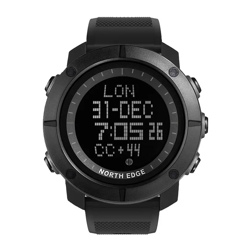 Часы NORTH EDGE World Time Мужские спортивные армейские водонепроницаемые до 50 м цифровые