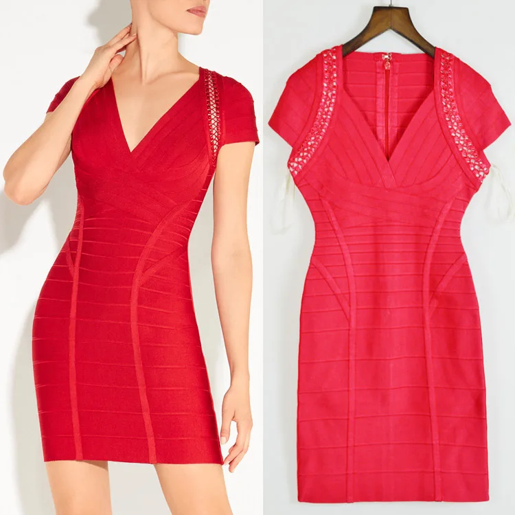 Лучшие Качества HL С Коротким Рукавом V-образным Вырезом Красный Черный Синий