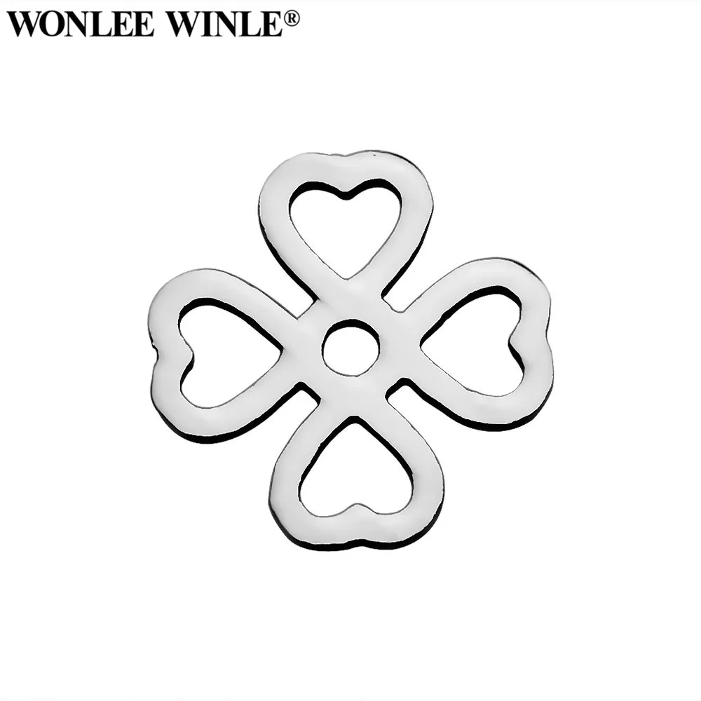 Wonlee Winle DIY 316 Нержавеющая сталь лазерной насечкой повезло четыре листа клевера