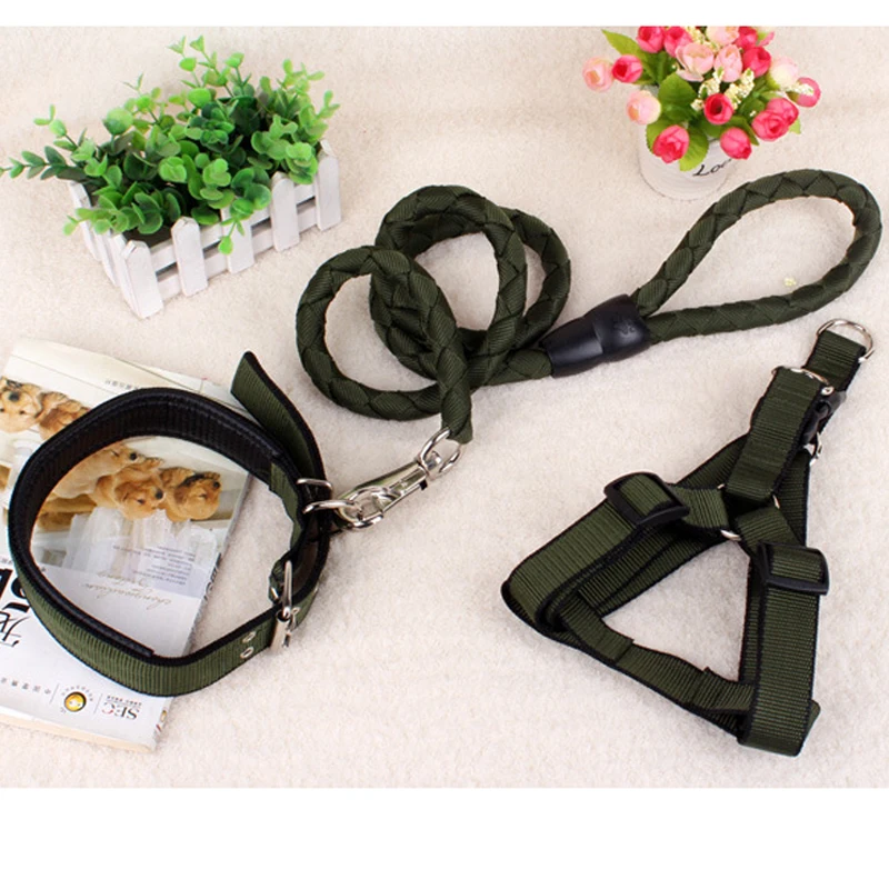 3 в 1 Нейлоновый Регулируемый поводок для собак|collar leash set|for puppyleash set |