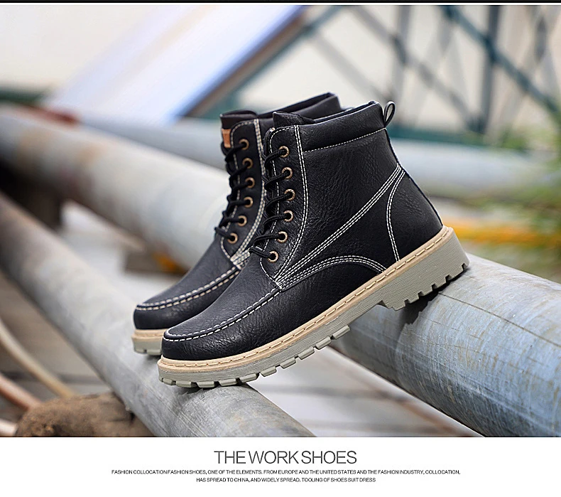 Брендовые мужские ботинки Martens; кожаная зимняя теплая обувь; мужские мотоциклетные ботильоны; doc martins; осенние мужские оксфорды