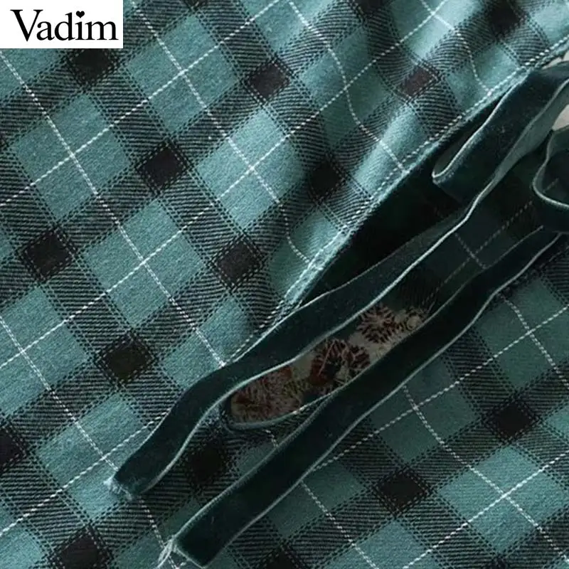 Vadim милое плиссированное платье в клетку с цветочной вышивкой расклешенными