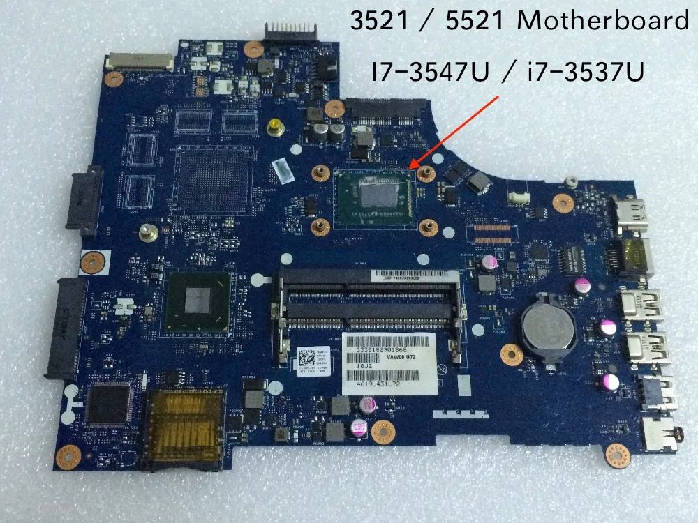 Бесплатная доставка для DELL 3521 5521 LA 9104P Материнская плата ноутбука i7 3537U I7 3547U