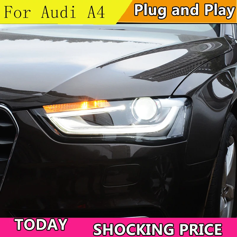 Автостайлинг doxa для Audi A4 2014 2015 фары высокой конфигурации B9 светодиодные линзы DRL