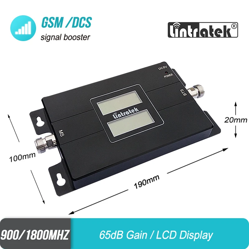 Lintratek GSM двухдиапазонный автомобильный усилитель сигнала 2G 900mhz 1800mhz мобильный