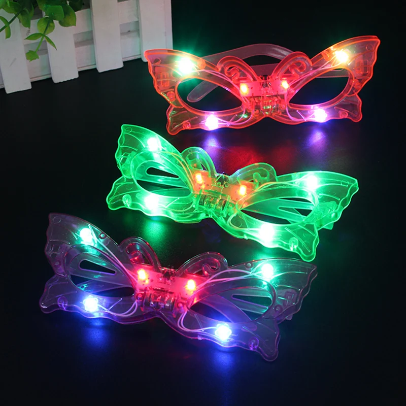 

5pcs Flashing glowing glasses LED Light Glasses Colorful glow in dark Classic Luminous toys Halloween Christmas party decoration