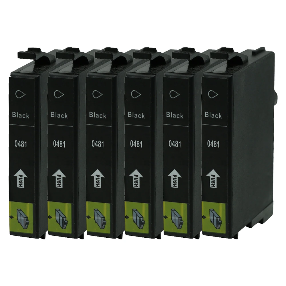 Картриджи черные 6PK T0481 для принтеров Epson Stylus Photo R200 R220 R300 R300M R320 R325 R340 R350 RX500 RX600 RX620