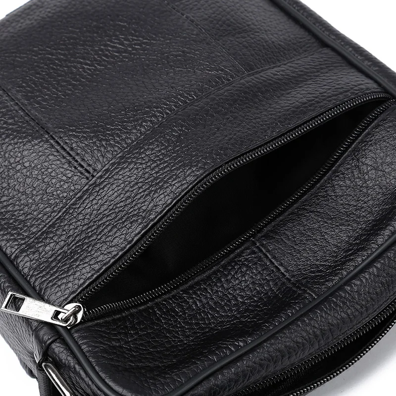 Fonmor Casual Men's Messenger Shouder Bags For Man Genuine Zipper Cowhide Leather High Quality Male Fashion Crossbody Bag 2020 |