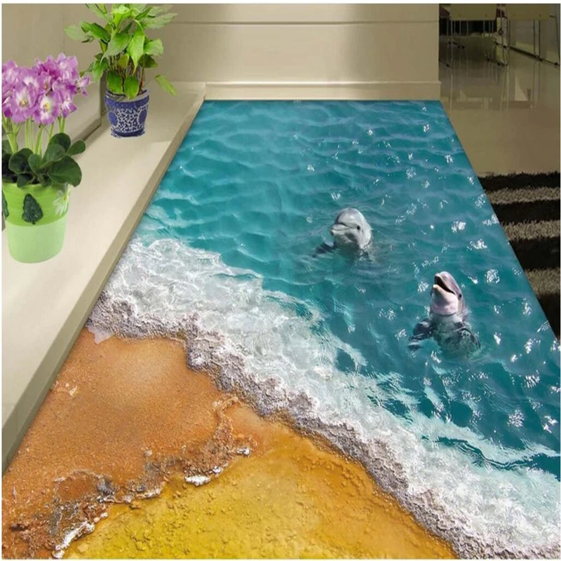 Очень хороший 3D эффект пола для гостиной в стиле Дельфин бей|custom 3d|custom floors3d room |