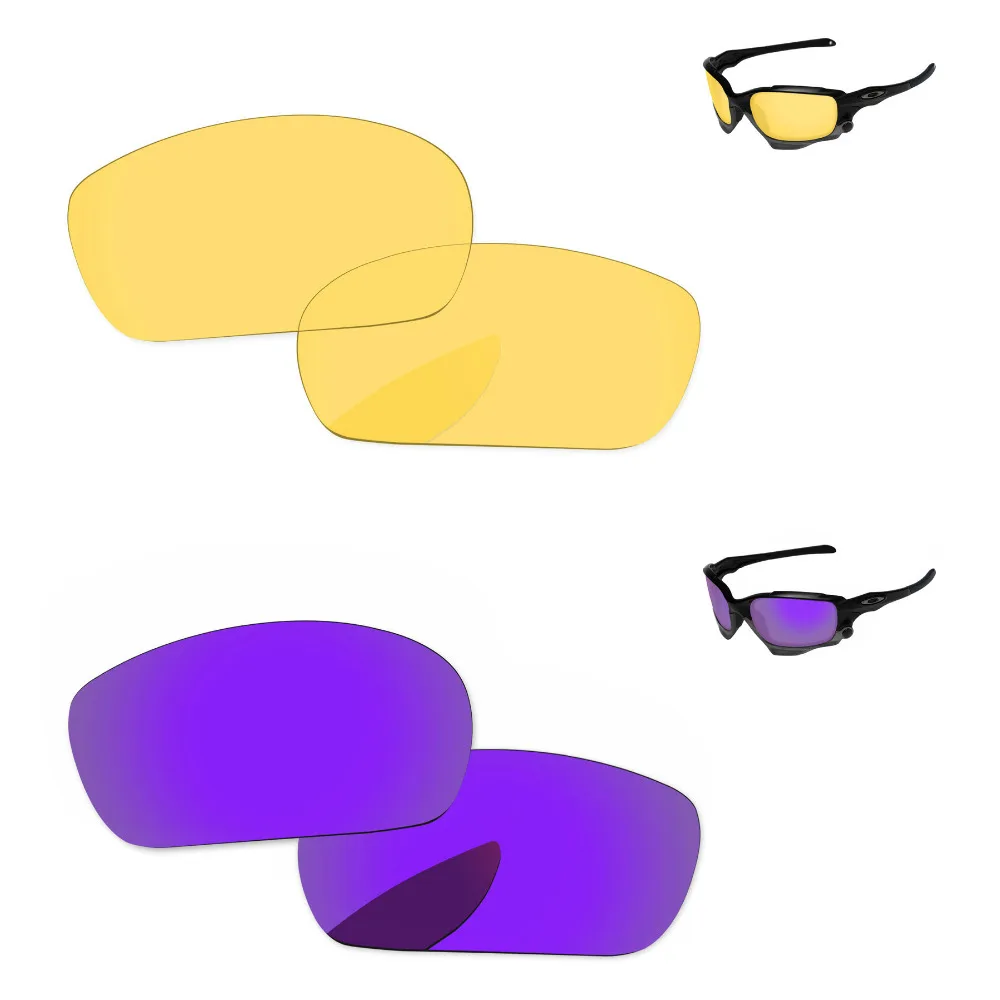 

Плазменные фиолетовые и кристально-желтые Сменные линзы 2 пары для оправы солнцезащитных очков Jawbone 100% защита от Уфа и уфв