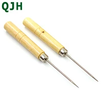 1pcs2pcs leather wooden handle awl tool for leathercraft stitching canvas shoes repair diy sewing tool