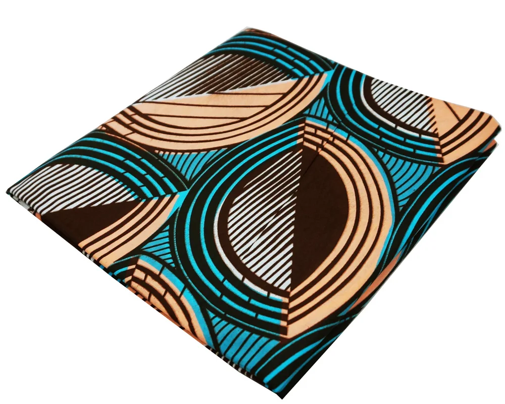 blue African wax prints real style 100% cotton fabric ankara printed veritable block material |