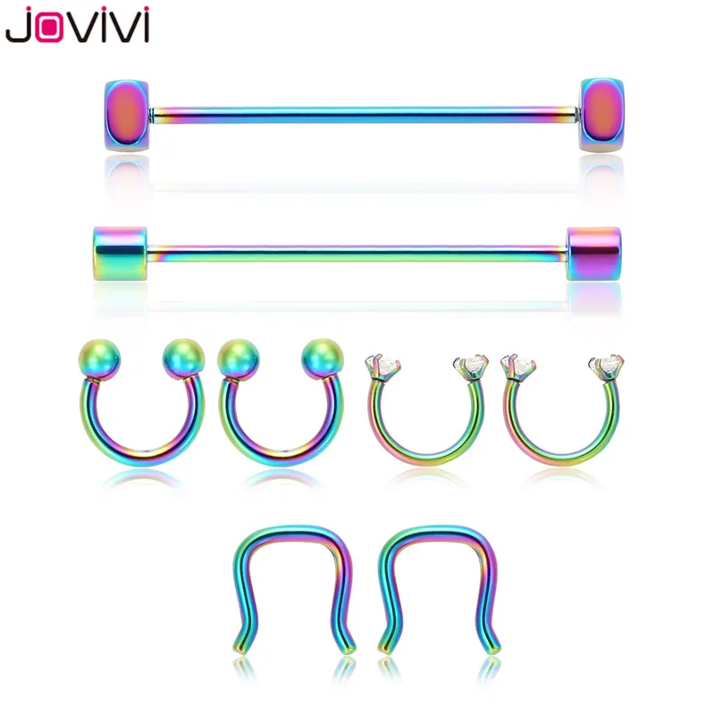 Jovivi Stainless Steel 16G/14G Body Piercing Jewelry for Eyebrow Industrial Cartilage Daith Septum Ear Helix Nose Barbell Cap | Украшения и