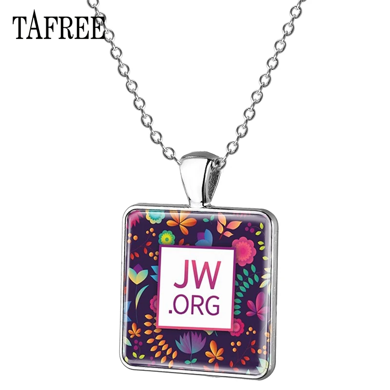 TAFREE JW. Орг кулон ожерелье длинной цепи квадратный Форма Кулоны из нержавеющей