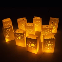 20 pcslot heart shaped tea light holder luminaria sky paper lantern candle bag for christmas party outdoor wedding decoration