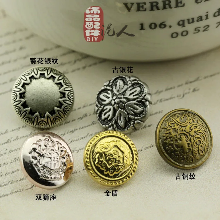 5 античный бронзовый своими руками пуговицы ручной работы 13 мм серебряные