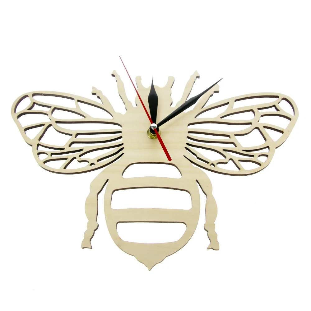 Wooden Honey Bee Wall Clock Perfect for Lovers Eco Friendly Natural Decor Watch Gift For Obsessives |