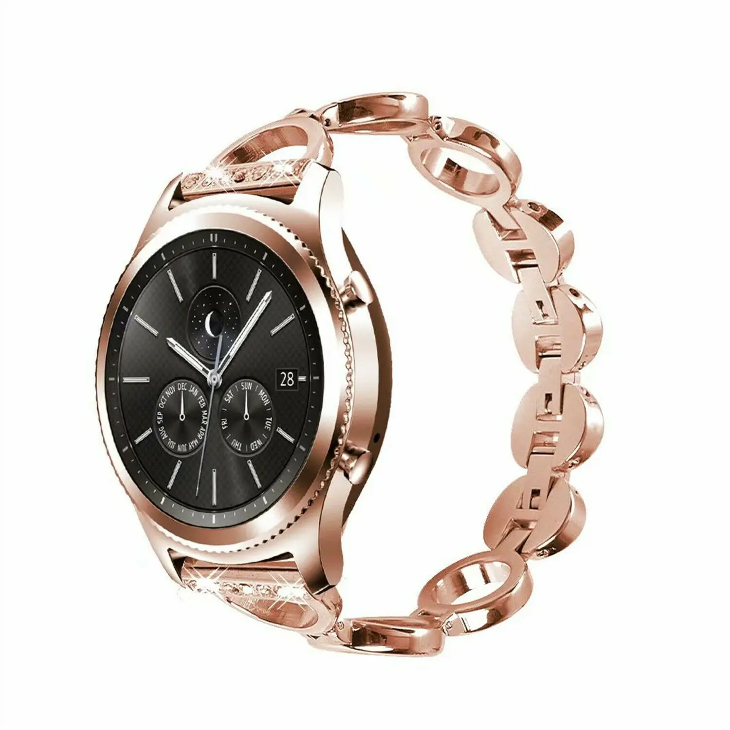 22 ремешок для часов мм samsung Galaxy Watch 46 gear S3 женские Алмазные часы с яркими