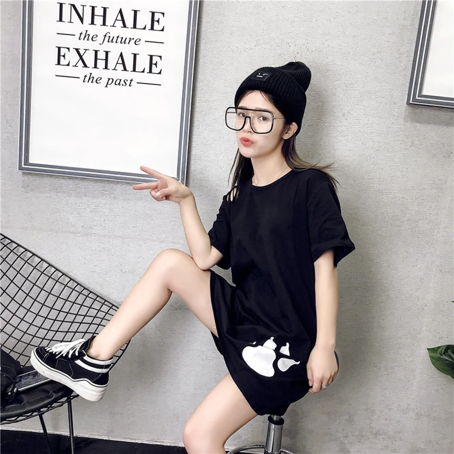 Summer T Shirt Women Cotton Fashion Harajuku Kawaii Tshirt Korean Style Ulzzang Streetwear T-Shirt Plus Size Clothing 5G39 | Женская