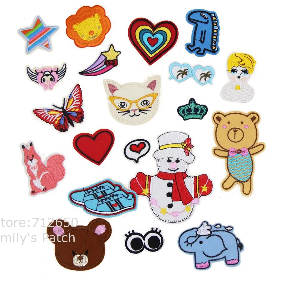 

Free Shipping 10 pcs cartoon animals Embroidered Iron on Motif Applique Hat Bag Shoe Garment embroidery patches DIY accessory
