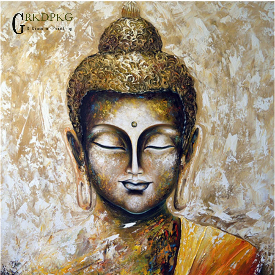 

GRKDPKJ 5d diamond painting full diamond square diamond embroidery cross stitch picture living room decoration Indian Buddha ima