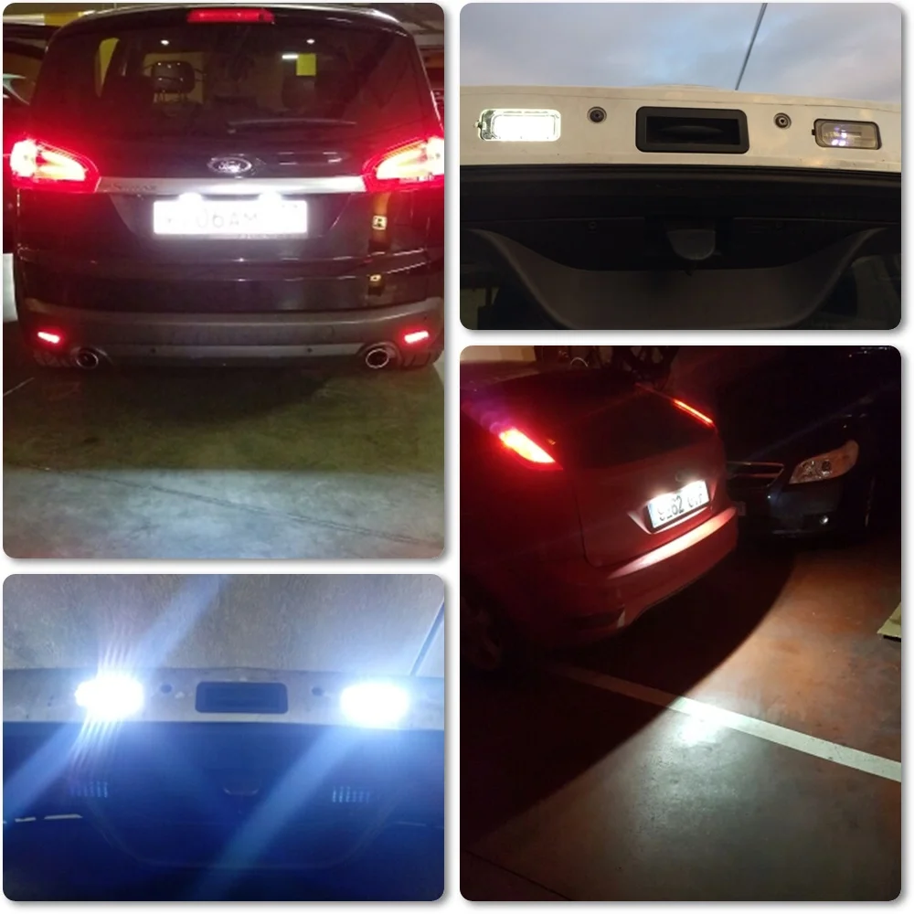 Светодиодная лампа Canbus для номерного знака без ошибок Ford Fiesta Mondeo MK4 Kuga Galaxy S-max C-max