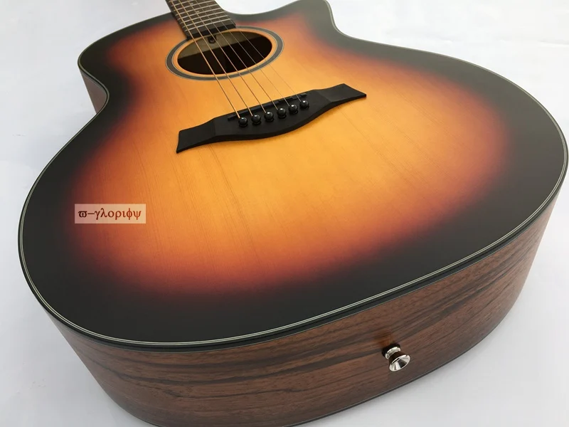 Hickory wood 41 дюймов Акустическая Электрогитара с эквалайзером с микрофоном beat board функция sunburst Цвет