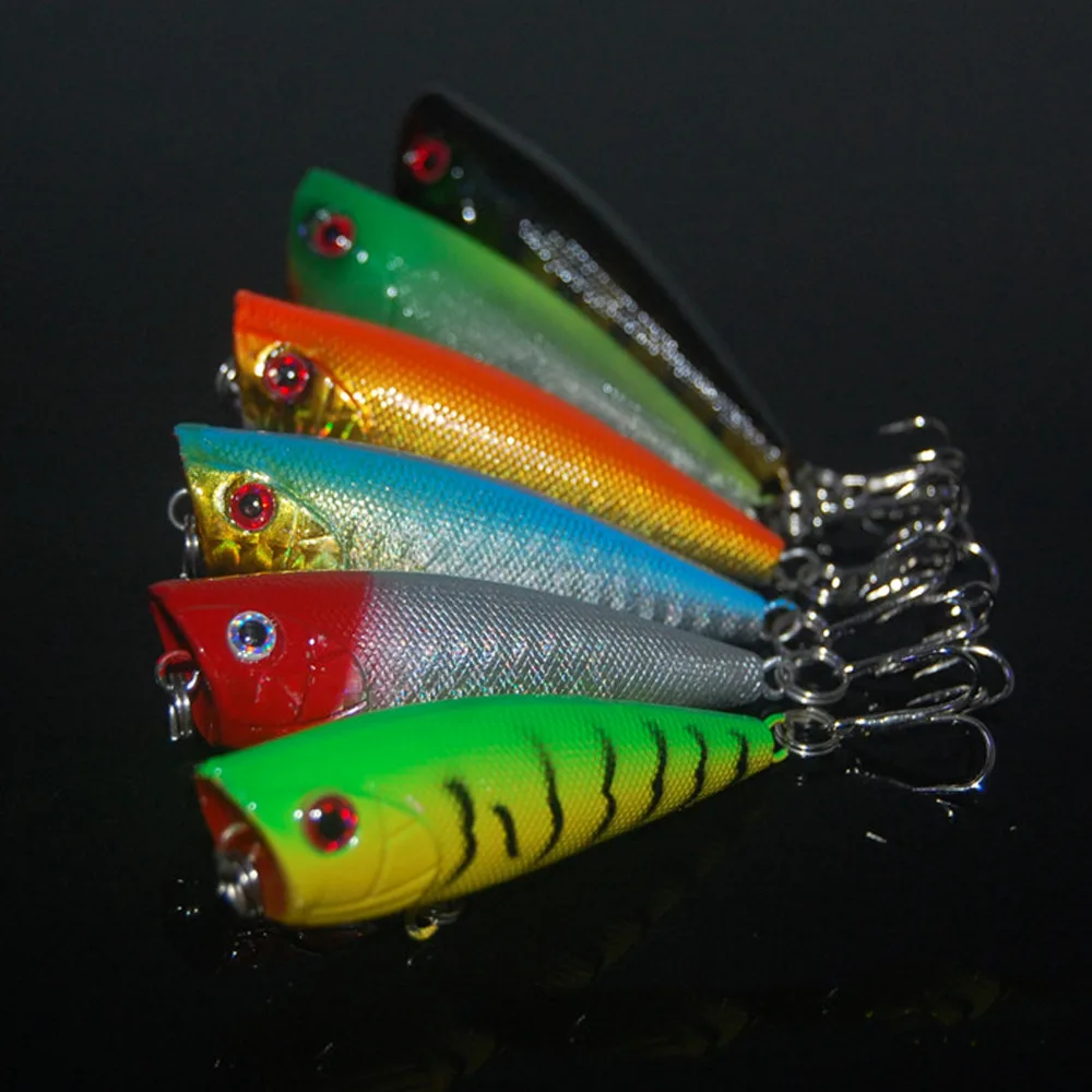 

10PCS Fishing topwater Popper lure hook suspending baits 6.5cm/7g Free shipping