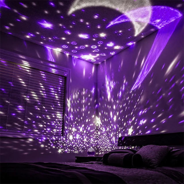 Rotating Cosmos Starry Sky LED Night Light Luminaria Moon Star Master Table Lamp Battery Rechargeable Projector lights | Лампы и