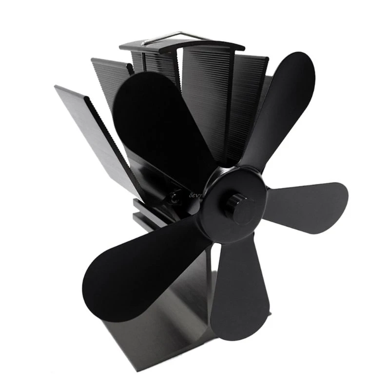 5 Blades Heat Self-Powered Stove Top Fan Aluminium Silent Eco-Friendly Fuel Saving | Обустройство дома