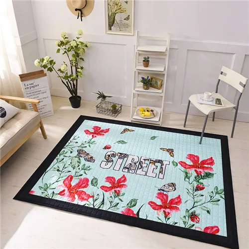 butterfly flower Коврик в европейском стиле 150*200 см Большой размер напольный коврик попугай антискользящий коврик для гостиной листья домашний декоративный коврик пэчворк хлопковые ковры - Цвет: butterfly flower