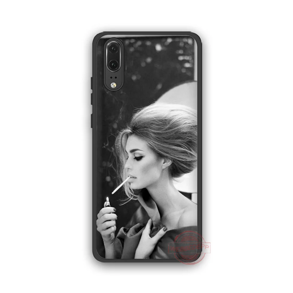 WEBBEDEPP black and white vogue TPU phone case for Huawei P10 P20 P30 Lite Pro Y6 Y7 prime 2018 Y9 2019 |