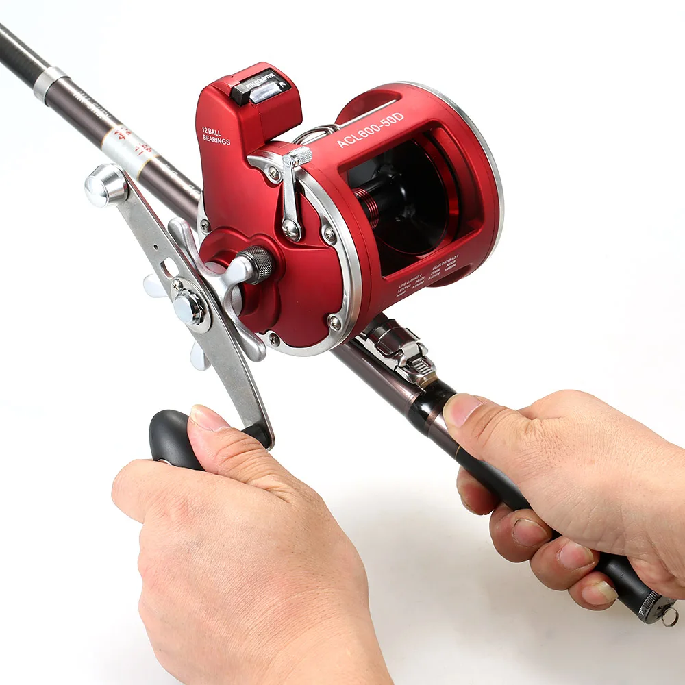 Lixada 12 Ball Bearings Fishing Reel Coils Spinning Reels Fishing Trolling Reel with Line Counter Alarm Bell Drum Reel Pesca